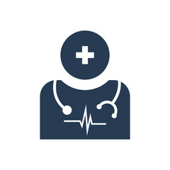 Doctor Icon | Health care, heartbeat, stethoscope.