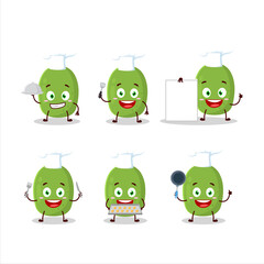 Cartoon character of ambarella with various chef emoticons