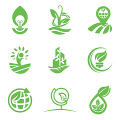 Eco Logo Design Template For Business And Company