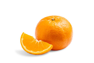 Fresh natural Orange fruit on isolated white background with clipping path. Mandarin oranges. Tangerine oranges. Fresh fruit. Healthy fruits.