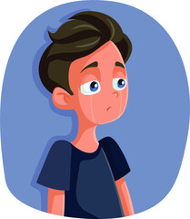 Unhappy Depressed Teenager Boy Crying