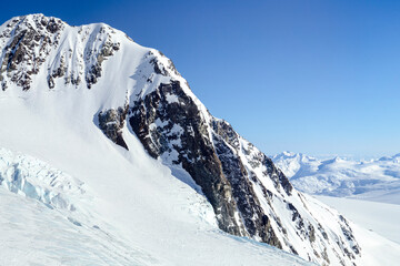 Big mountain peak close up in Alaska