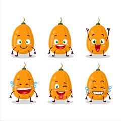 Cartoon character of kumquat with smile expression