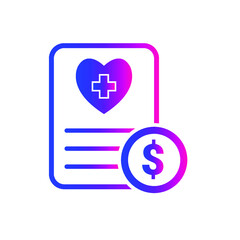 Medical bill icon. doctor prescription, doctors note, medical balance icon.