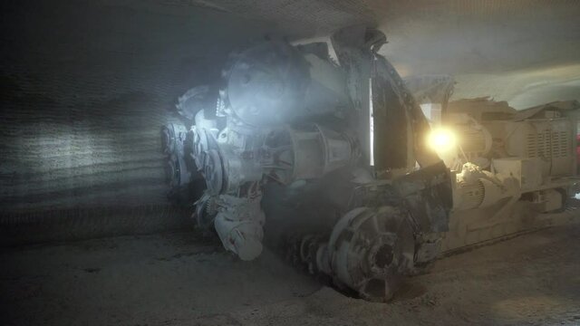 Tunnel Boring Machine working drilling mining underground