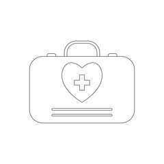 Doctor bag icon. First aid box, medical bag icon.