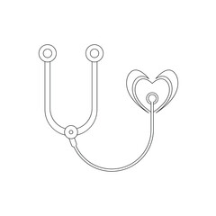 Stethoscope Icon. Doctor, hospital, medical, heartbeat.