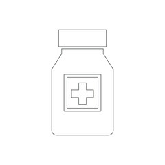 Medicine bottle icon. capsule, tablet, vaccine bottle vector icon.