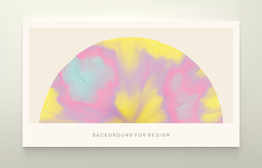 Cover design template. Abstract background with dynamic particles. Circular grid pattern. 3d vector illustration for business, science or technology.