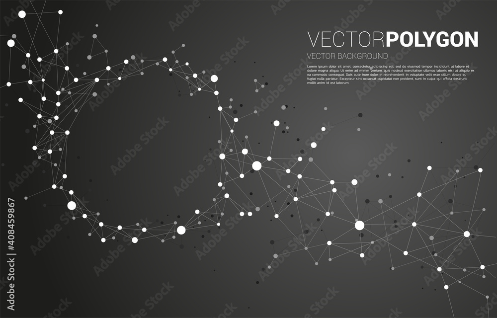 Poster Vector Wireframe polygonal lines Connect dot Geometric sphere. Concept of Networking technology and futuristic style.