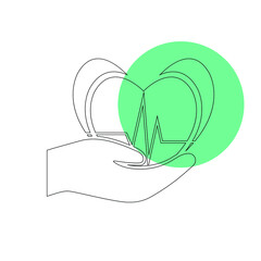Heart Icon. Control blood pressure, heart pulse, health care.