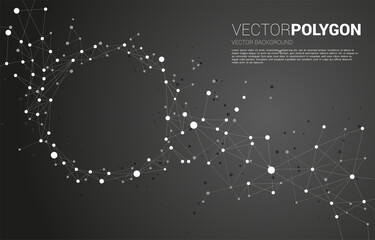 Vector Wireframe polygonal lines Connect dot Geometric sphere. Concept of Networking technology and futuristic style.