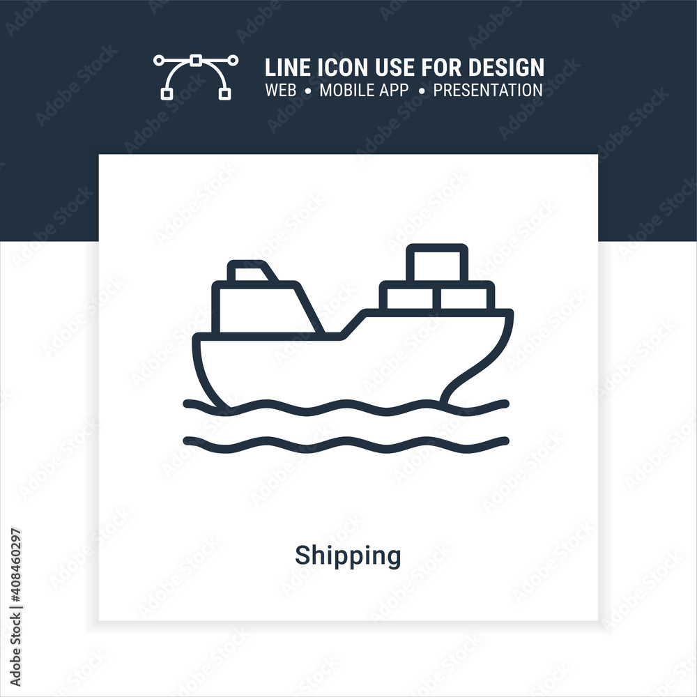 Poster shipping logistic with ship single icon graphic design element vector illustration for business pres
