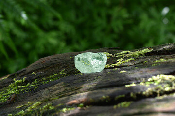 Crystal diamonds on the wood floor.