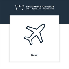 airplane travel single icon graphic design element vector illustration for business presentation, info-graphic, web and mobile application, app user interface