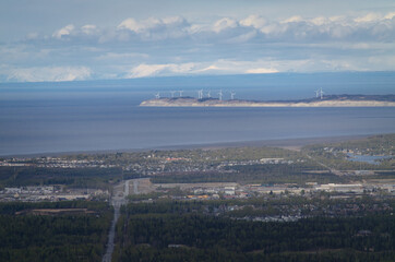 Fire Island Wind with Anchorage, AK in foreground.