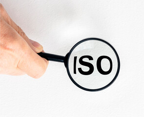 ISO acronym, inscription. Standard and security control