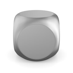 Obraz premium metallic cube on white background. Isolated 3D illustration