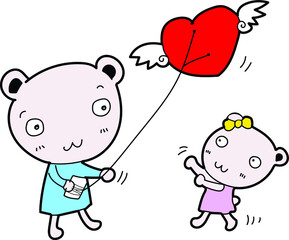 Mother's love for her baby Valentine concept vector.