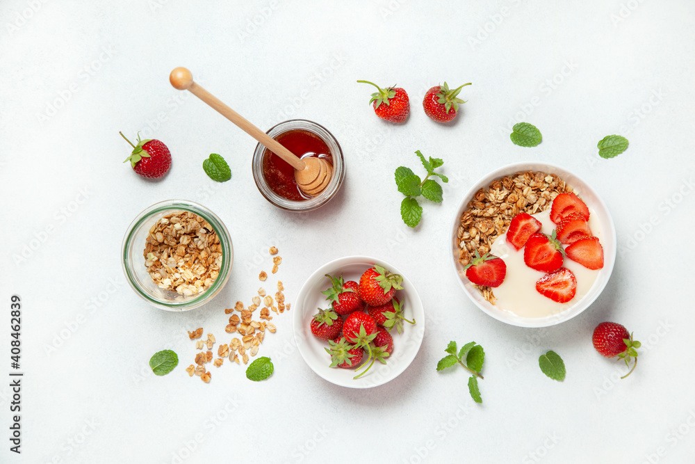 Canvas Prints healthy breakfast with granola