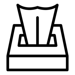 Facial tissue icon. Outline facial tissue vector icon for web design isolated on white background