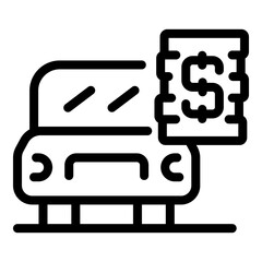 Hire car rent icon. Outline hire car rent vector icon for web design isolated on white background