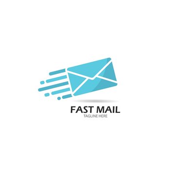 Fast mail logo vector icon illustration