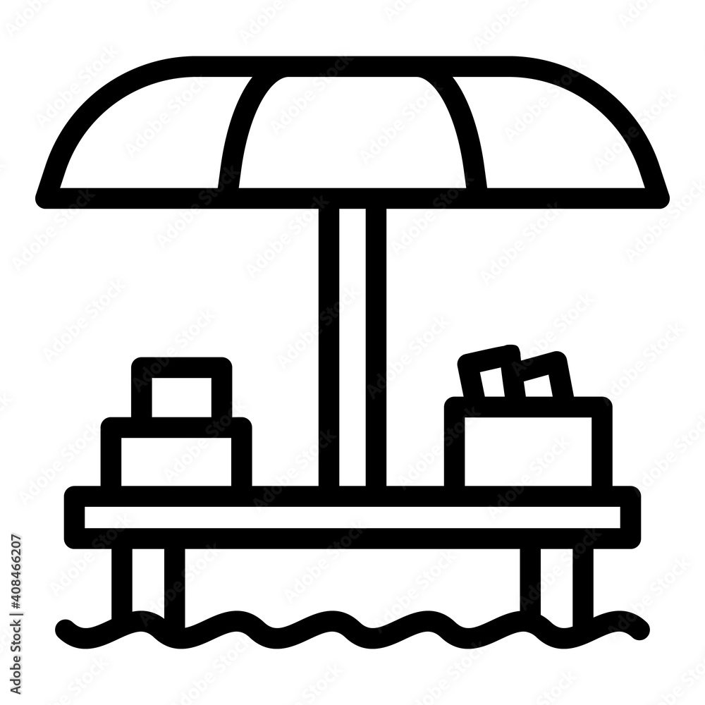 Poster floating market icon. outline floating market vector icon for web design isolated on white backgroun