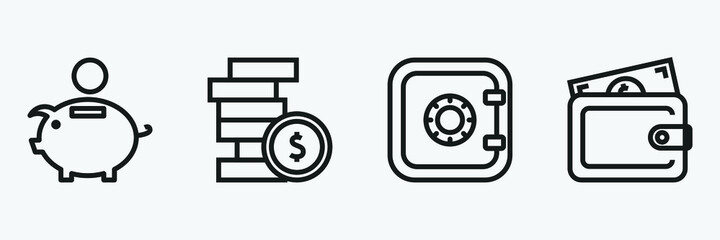 Editable Set Of Business and Finance Icon Line Art Icon Using For Presentation, Website And Application