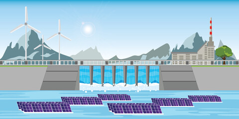 Solar power station float on water.