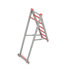 Ladder folded isolated on white background. 3d rendering