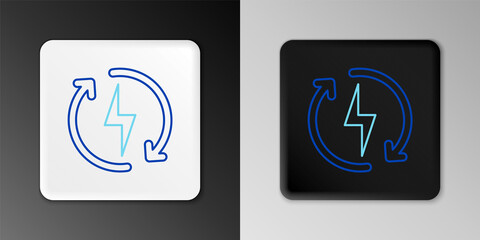 Line Recharging icon isolated on grey background. Electric energy sign. Colorful outline concept. Vector.