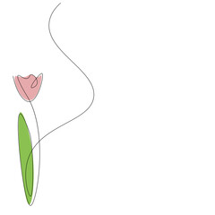 Flower on white background, vector illustration
