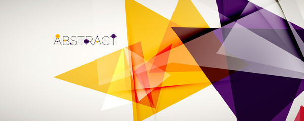 Fototapeta premium Geometric abstract background. Color triangle shapes. Vector illustration for covers, banners, flyers and posters and other designs