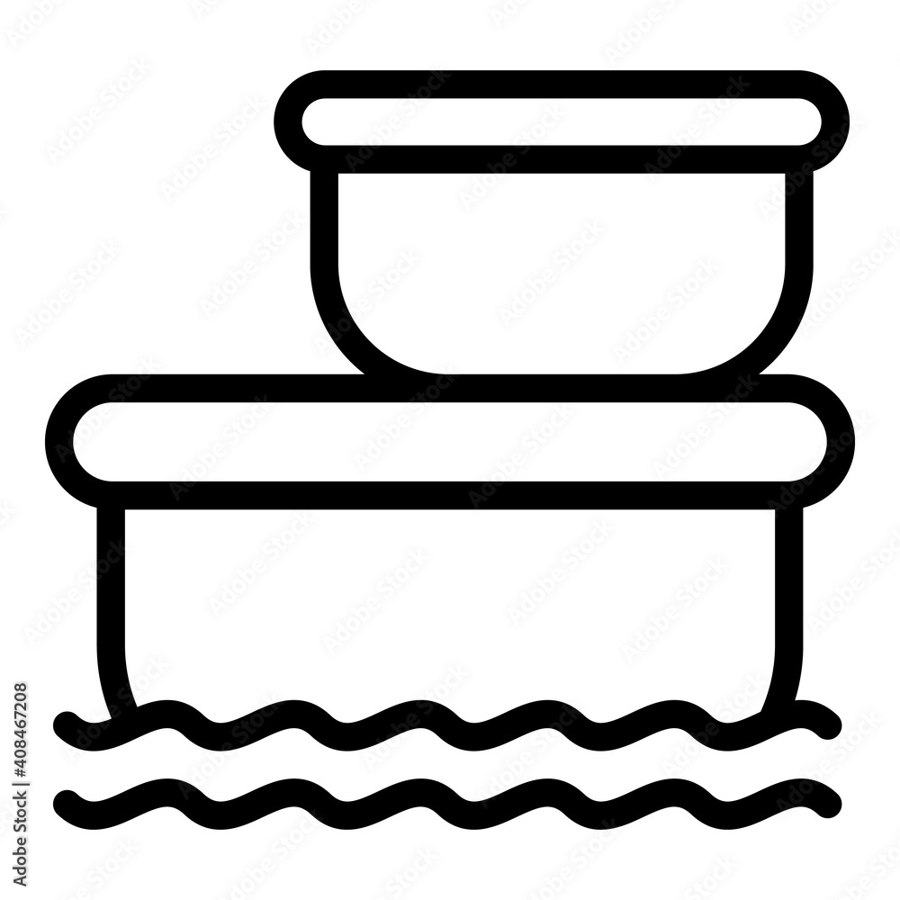 Poster floating market stock icon. outline floating market stock vector icon for web design isolated on whi