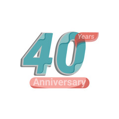 40 Years Anniversary Celebration Vector Template Design Illustration