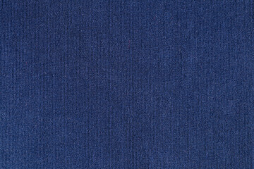 Navy blue fabric cloth polyester texture background.