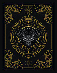 Divine occult occultism vintage label vector
