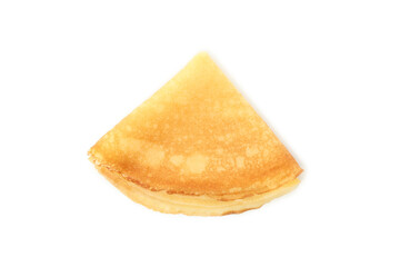 Tasty thin pancake isolated on white background
