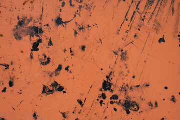 Detail texture of a red vintage rusty metal door, backgrounds. Stock Photo.