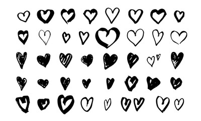 Hand drawn heart icons and illustrations