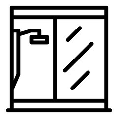 Shower stall glass icon. Outline shower stall glass vector icon for web design isolated on white background