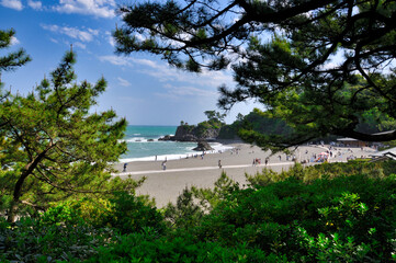 晴天の高知県桂浜の風景
