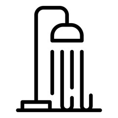 Steam shower icon. Outline steam shower vector icon for web design isolated on white background