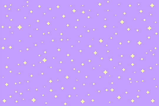 Lots of glittering yellow stars on a lovely pastel purple background for babies.