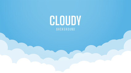 Bright sky background with cloudy. Beautiful and Simple Blue Sky Vector Design