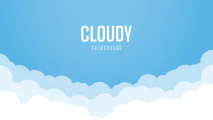 Fotobehang Bright sky background with cloudy. Beautiful and Simple Blue Sky Vector Design © anuwat