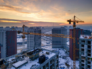 Residential houses construction site