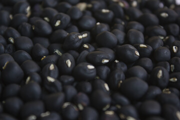 close up black bean texture background .