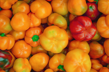 sweet peppers for food texture. vegetables on the market